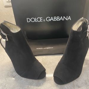 Dolce & Gabbana black suede booties